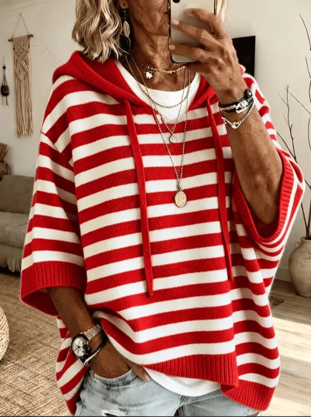 Apolline | Poncho en Tricot à Capuche Femme Oversize