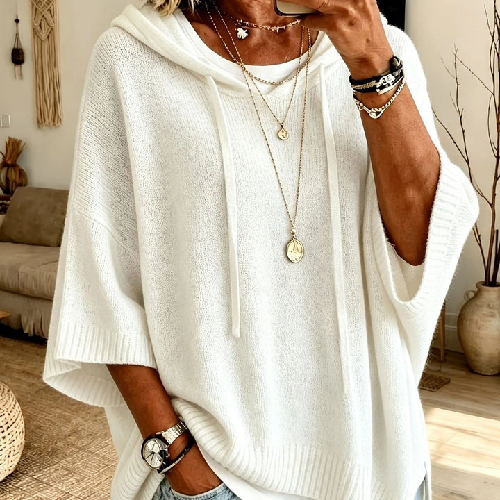 Apolline | Poncho en Tricot à Capuche Femme Oversize