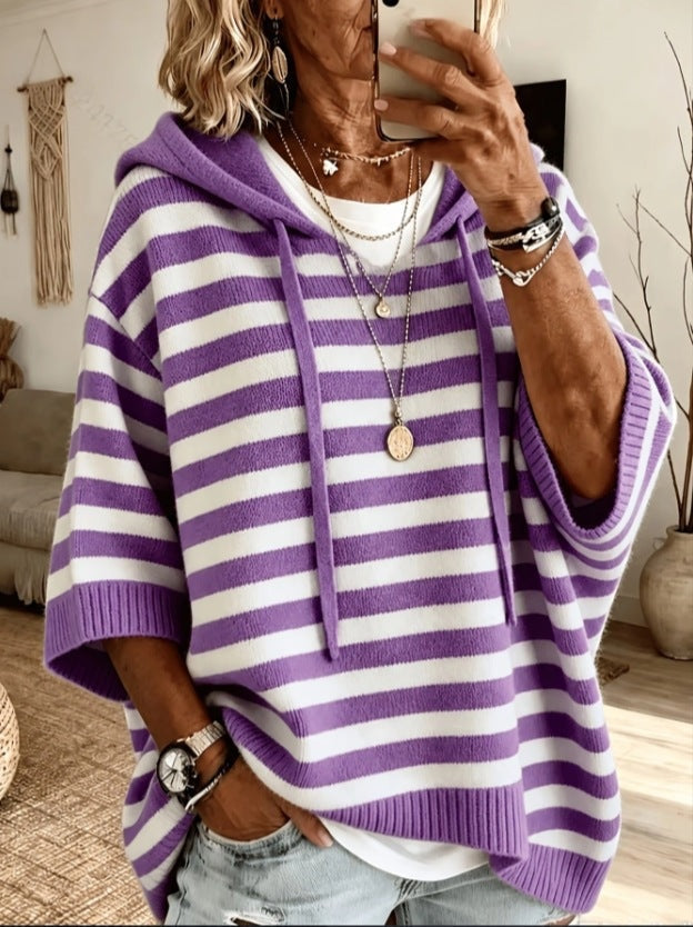 Apolline | Poncho en Tricot à Capuche Femme Oversize