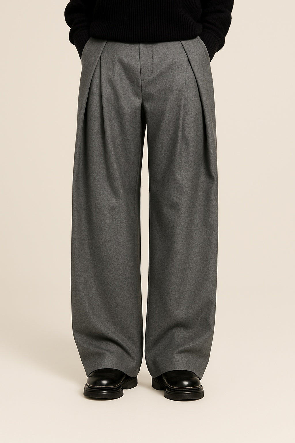 Arthur | Pantalon de Costume Homme Taille Haute Jambe Large à Plis