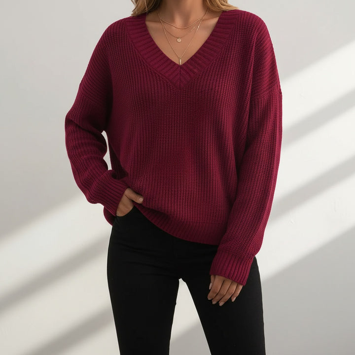 Audrey | Pull Cachemire Col V Femme Manches Longues