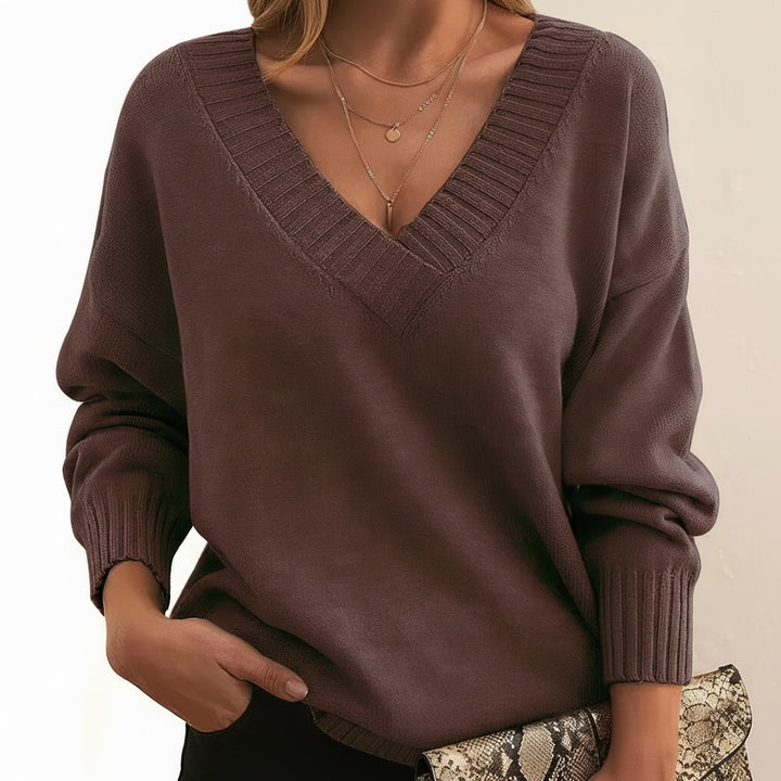 Audrey | Pull Cachemire Col V Femme Manches Longues