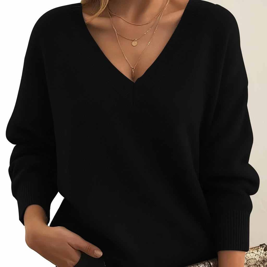 Audrey | Pull Cachemire Col V Femme Manches Longues