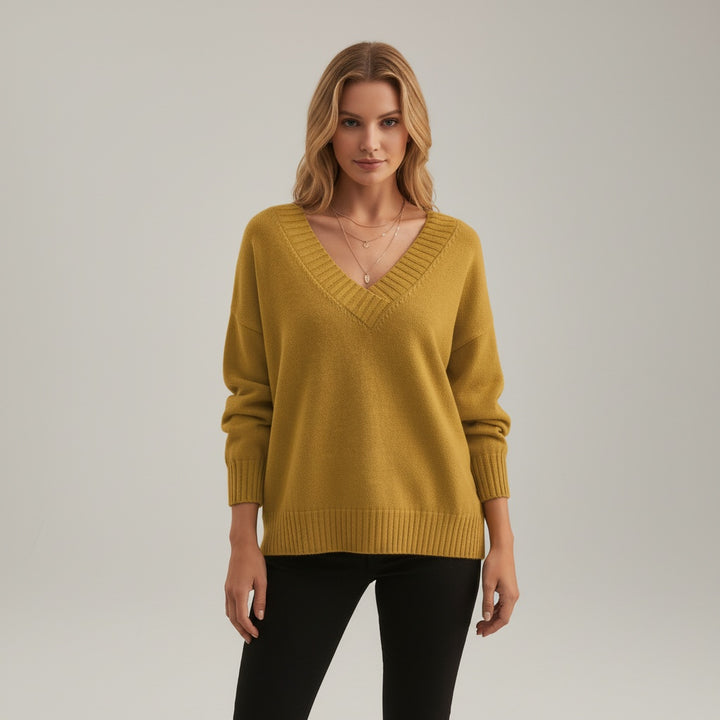 Audrey | Pull Cachemire Col V Femme Manches Longues