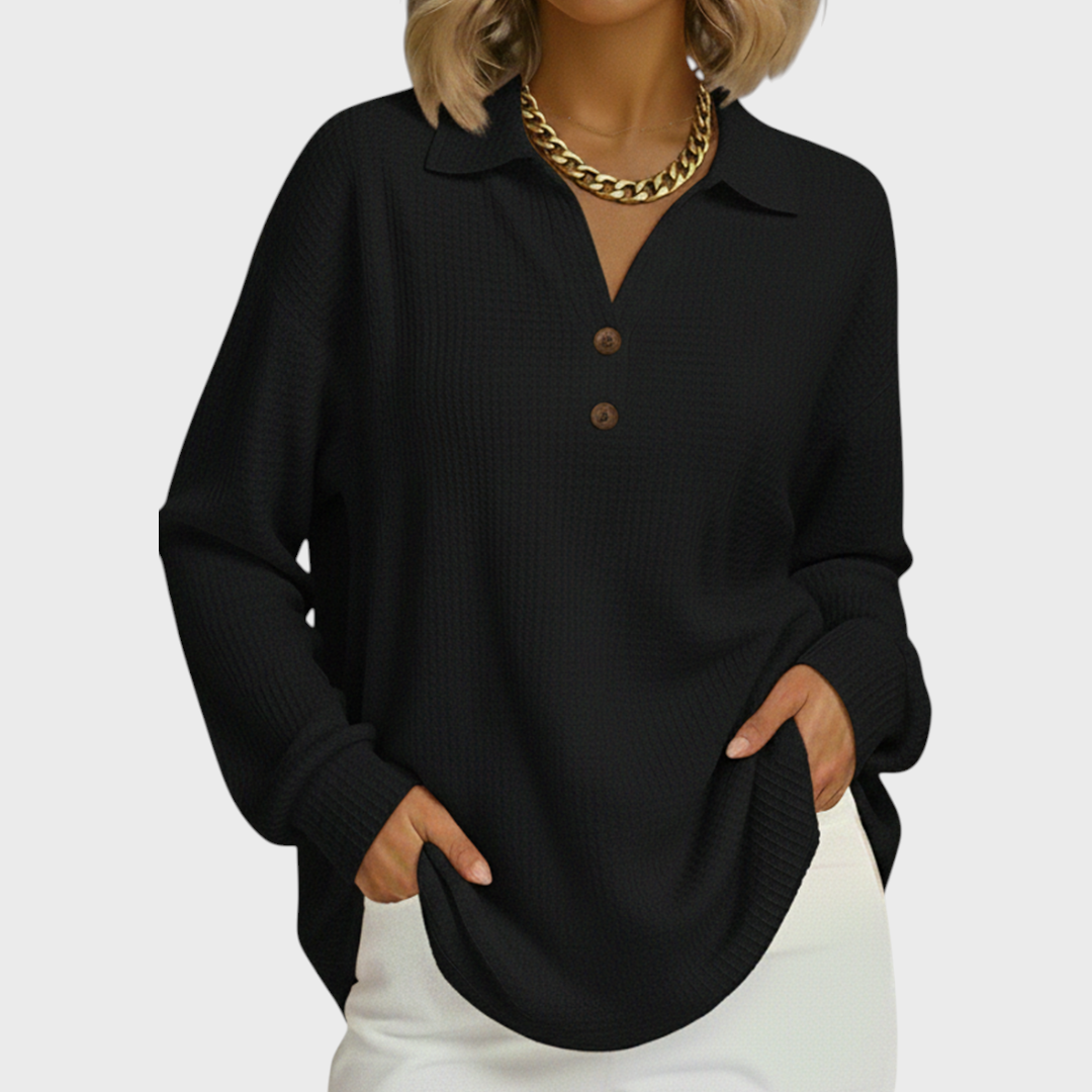 Audrey | Sweat-shirt de Noël Femme Manches Longues Imprimé Festif Waffle
