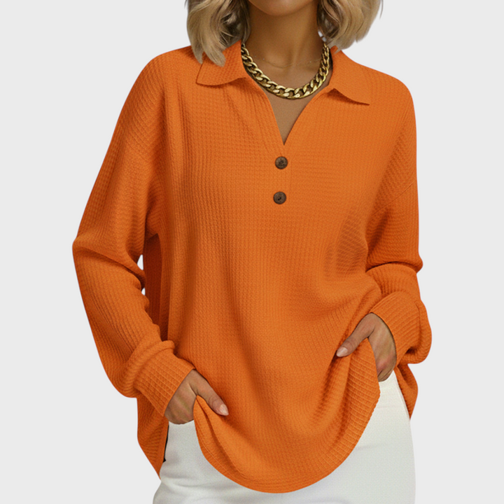Audrey | Sweat-shirt de Noël Femme Manches Longues Imprimé Festif Waffle
