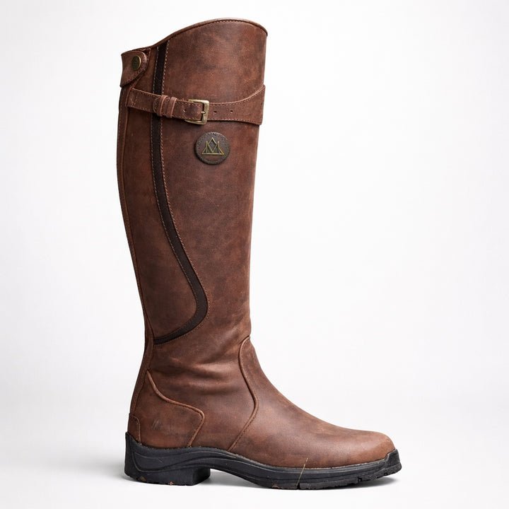 Aurélie | Bottes Hautes Cuir Femme Boucle Mollet Semelle Crantée