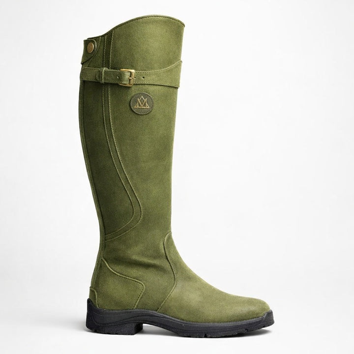 Aurélie | Bottes Hautes Cuir Femme Boucle Mollet Semelle Crantée