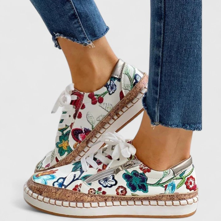 Aurélie | Chaussures de Sport Femme Plateforme Imprimé Floral