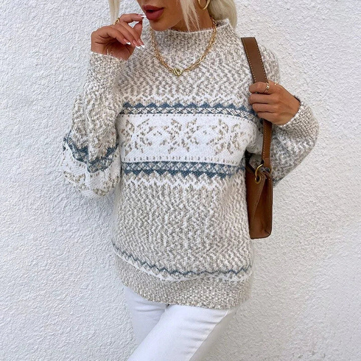 Aurélie | Pull de Noël Jacquard Femme Motifs Nordiques