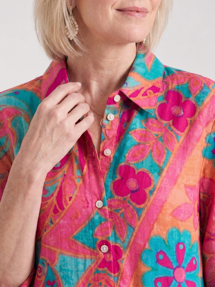 Aurélie | Robe Longue Vintage Femme Imprimé Paisley Manches Trois Quarts