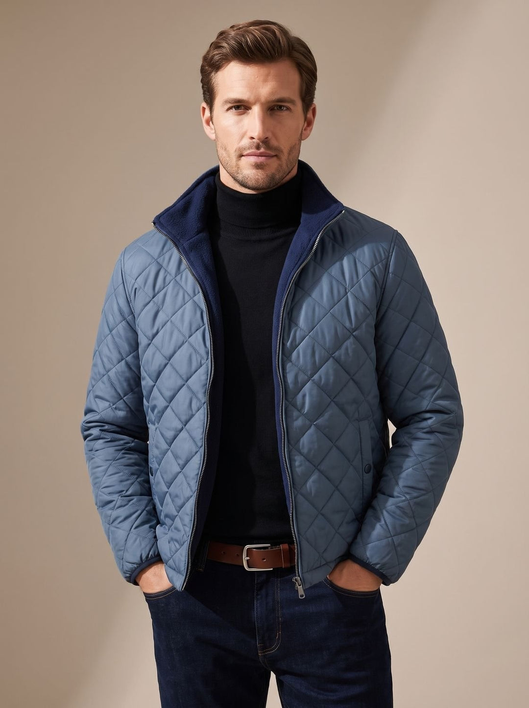 Baptiste | Blouson Hiver Homme Matelassé Doublure Polaire Col Montant