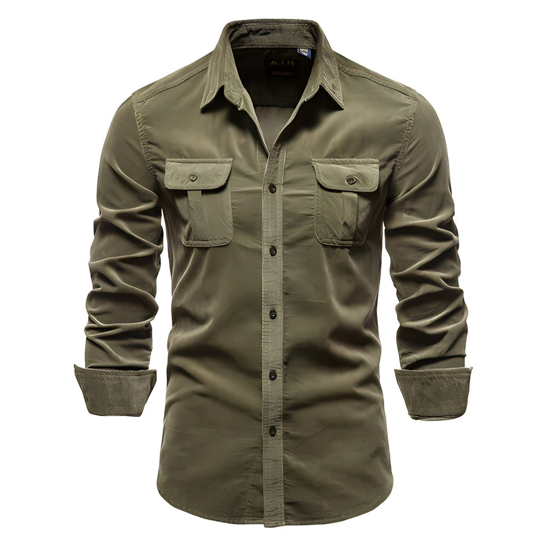 Baptiste | Chemise Homme Manche Longue Double Poche Boutons