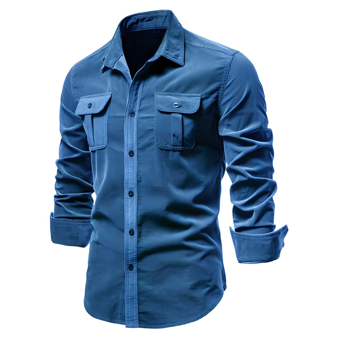 Baptiste | Chemise Homme Manche Longue Double Poche Boutons