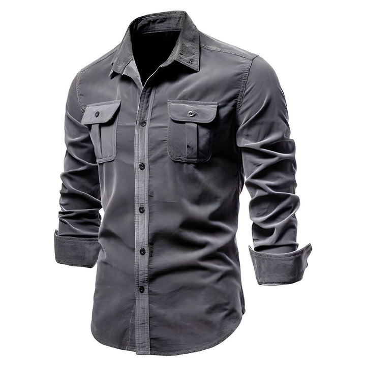 Baptiste | Chemise Homme Manche Longue Double Poche Boutons