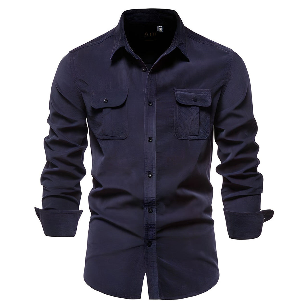 Baptiste | Chemise Homme Manche Longue Double Poche Boutons