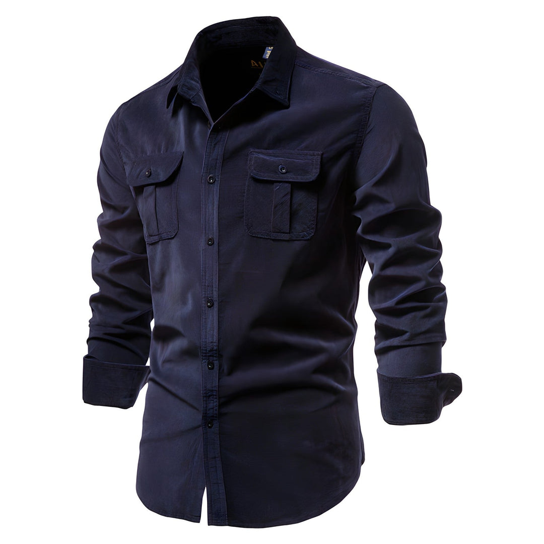 Baptiste | Chemise Homme Manche Longue Double Poche Boutons