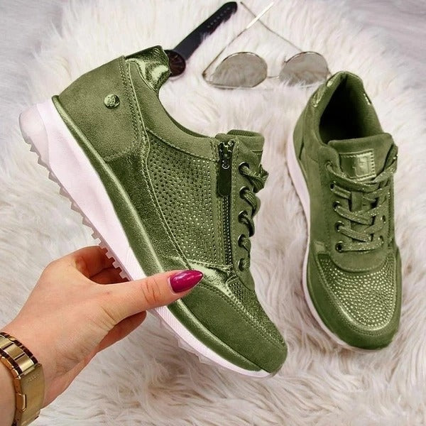 Camille | Basket Tendance Femme Lacets Fermeture Éclair