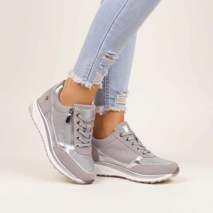 Camille | Basket Tendance Femme Lacets Fermeture Éclair