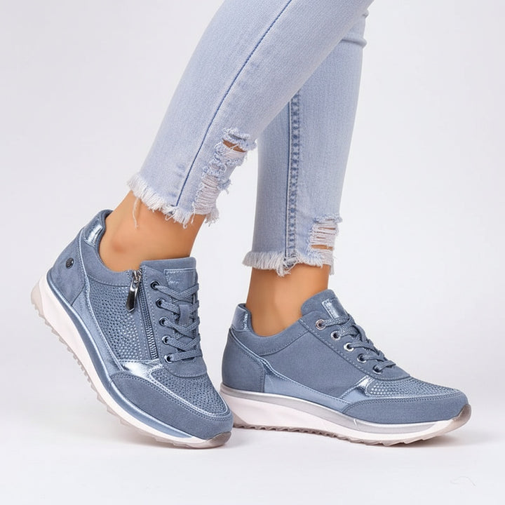 Camille | Basket Tendance Femme Lacets Fermeture Éclair