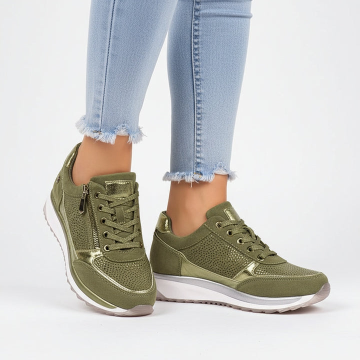 Camille | Basket Tendance Femme Lacets Fermeture Éclair