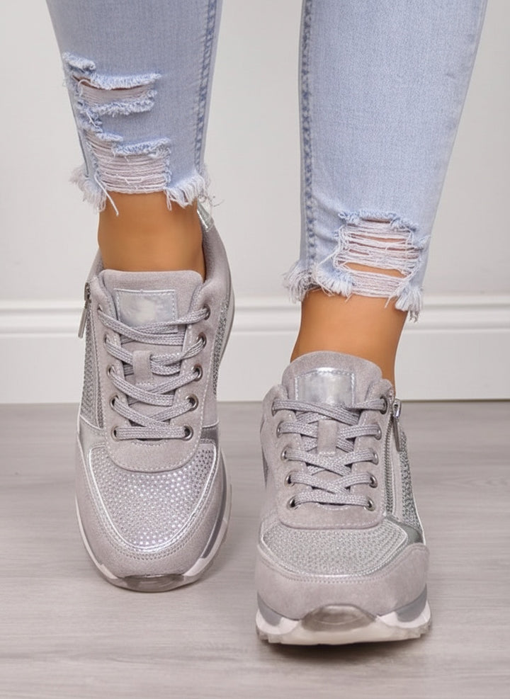 Camille | Basket Tendance Femme Lacets Fermeture Éclair