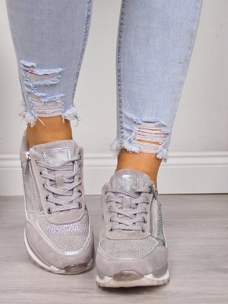 Camille | Basket Tendance Femme Lacets Fermeture Éclair