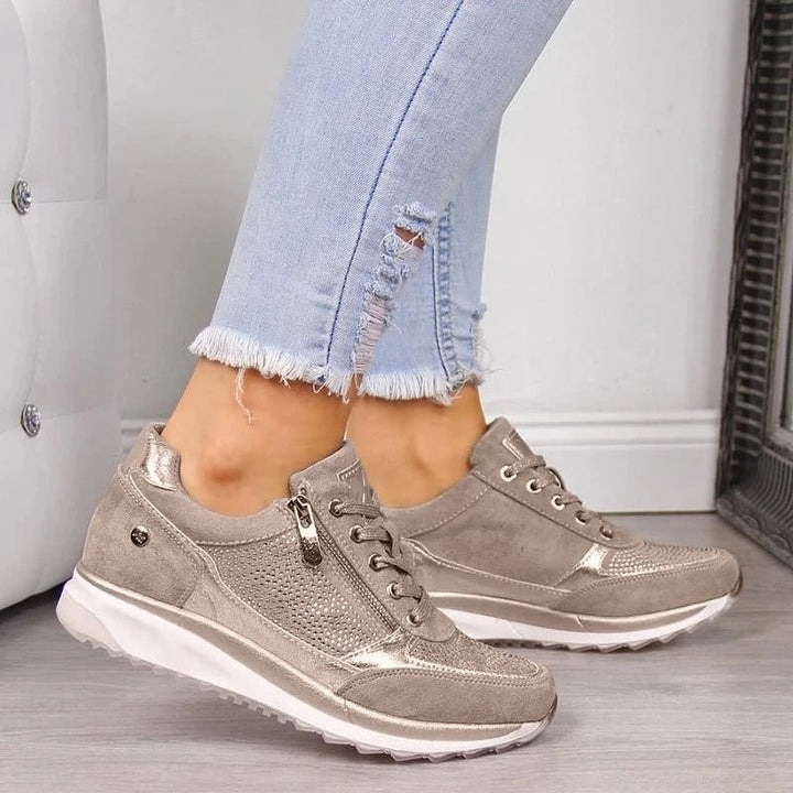 Camille | Basket Tendance Femme Lacets Fermeture Éclair