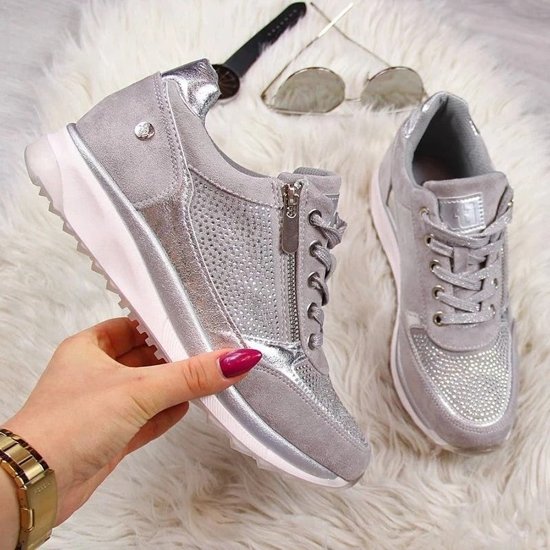 Camille | Basket Tendance Femme Lacets Fermeture Éclair