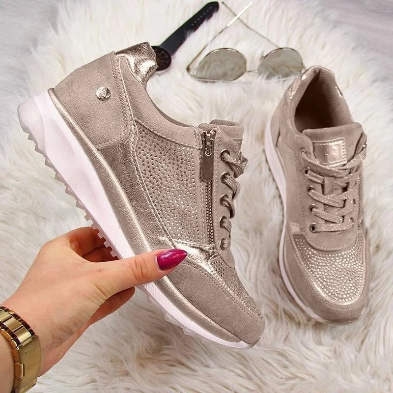 Camille | Basket Tendance Femme Lacets Fermeture Éclair