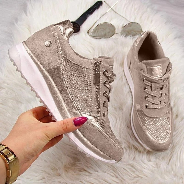 Camille | Basket Tendance Femme Lacets Fermeture Éclair