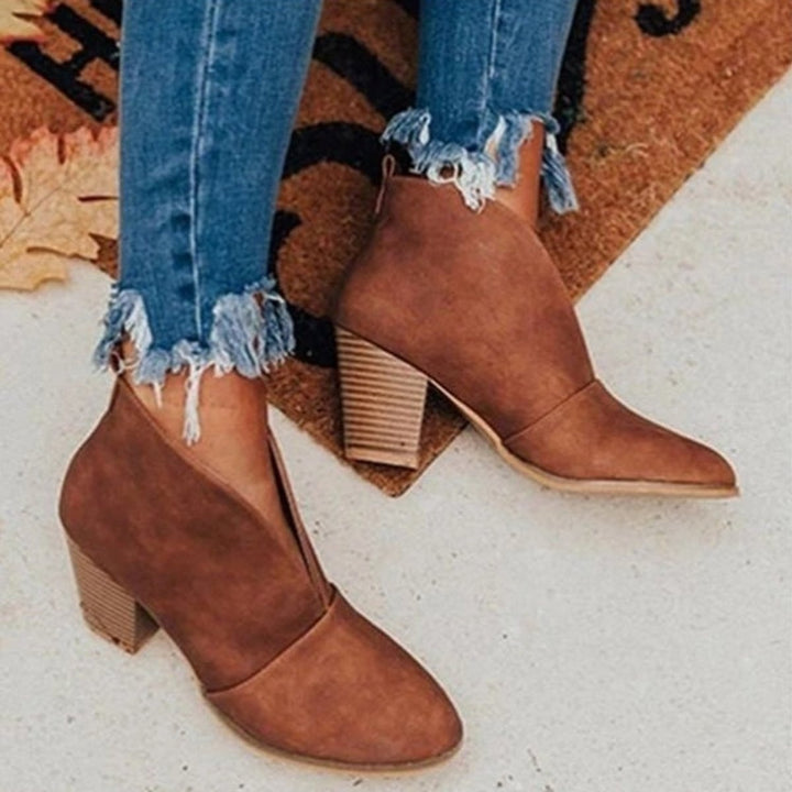 Camille | Boots Tendance Femme Talon Bloc Bout Pointu