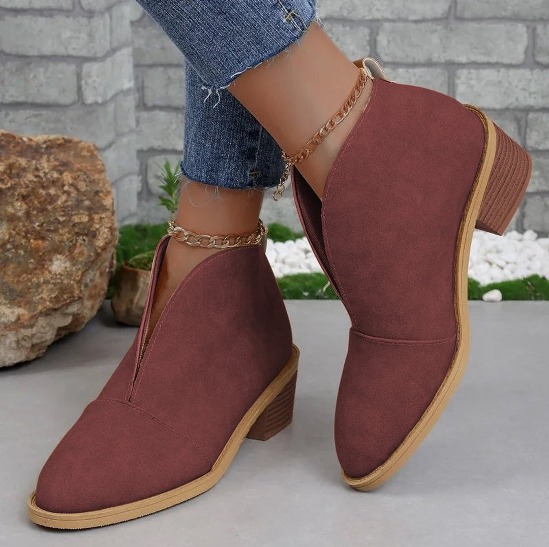 Camille | Boots Tendance Femme Talon Bloc Bout Pointu
