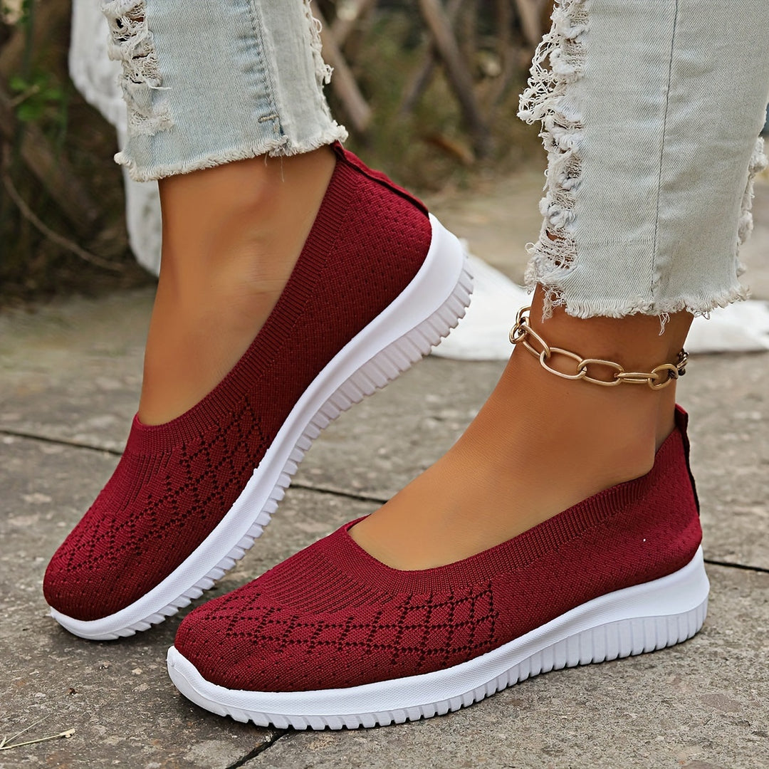 Camille | Sabrinas Femme Tricot Slip-On Chaussure de Marche
