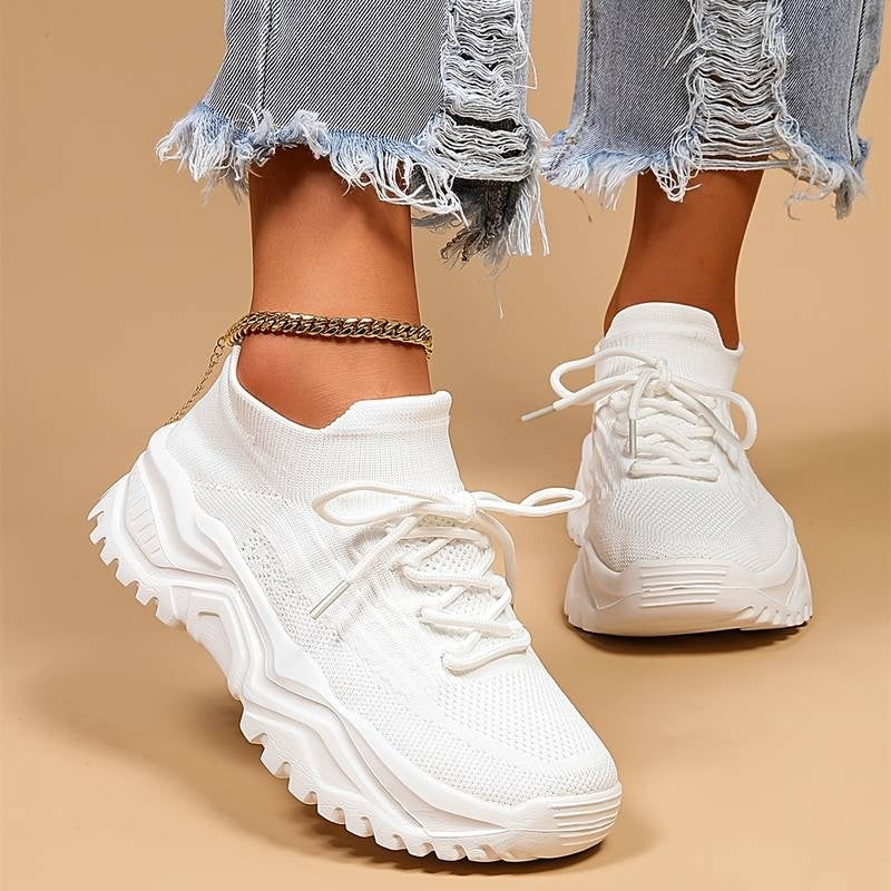 Capucine | Basket Plateforme Femme Chaussure de Sport Lacets