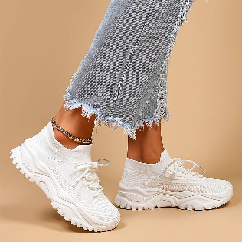Capucine | Basket Plateforme Femme Chaussure de Sport Lacets