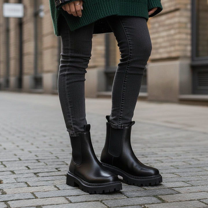 Capucine | Chelsea Boots Femme Hiver Semelle Chunky Cuir