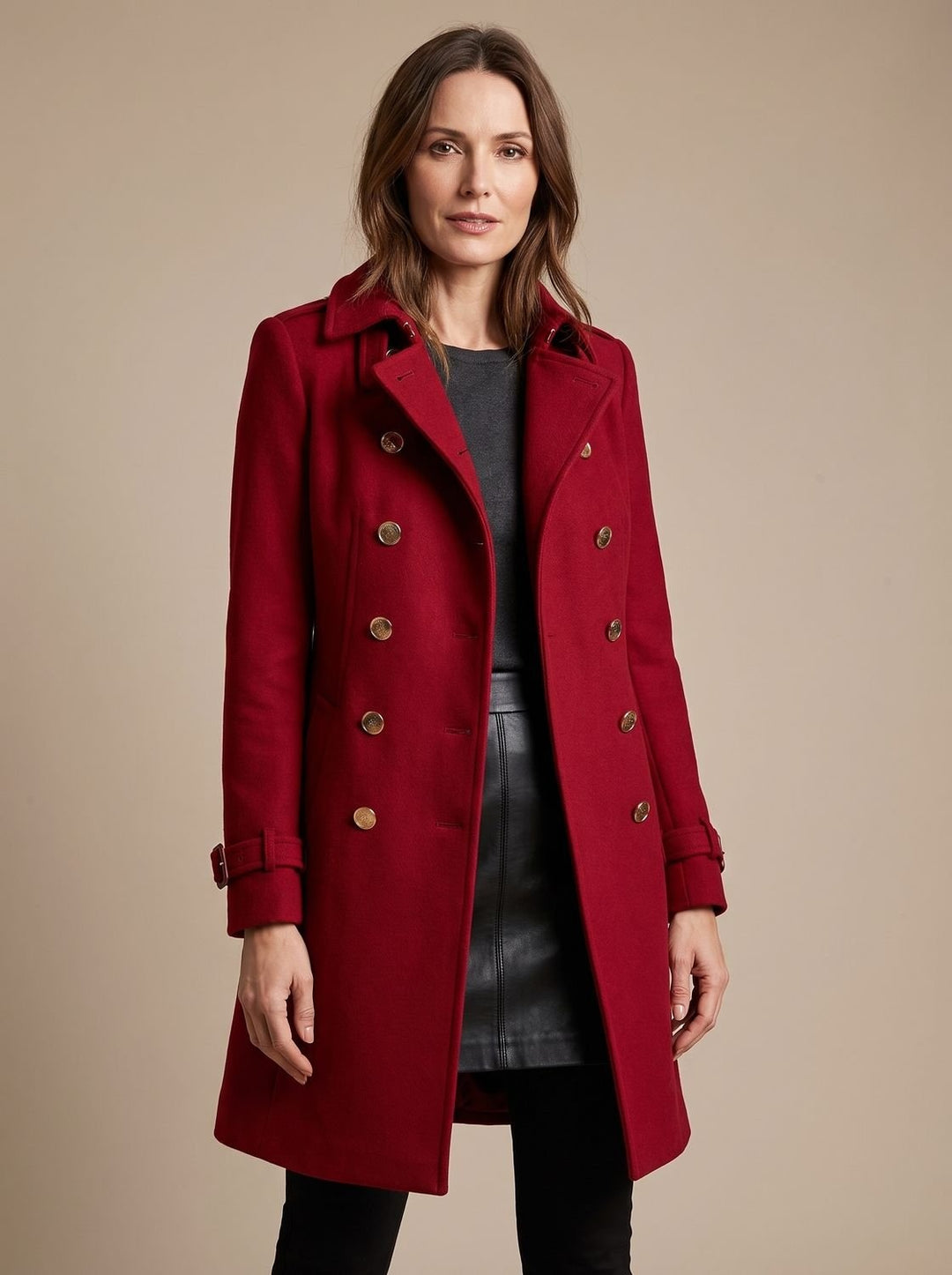 Capucine | Manteau Caban en Laine Femme Double Boutonnage