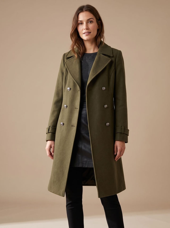 Capucine | Manteau Caban en Laine Femme Double Boutonnage