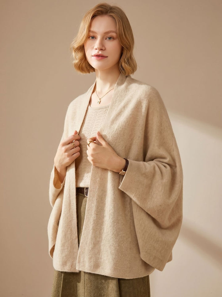 Capucine | Poncho Écharpe en Maille Cachemire Femme Oversize