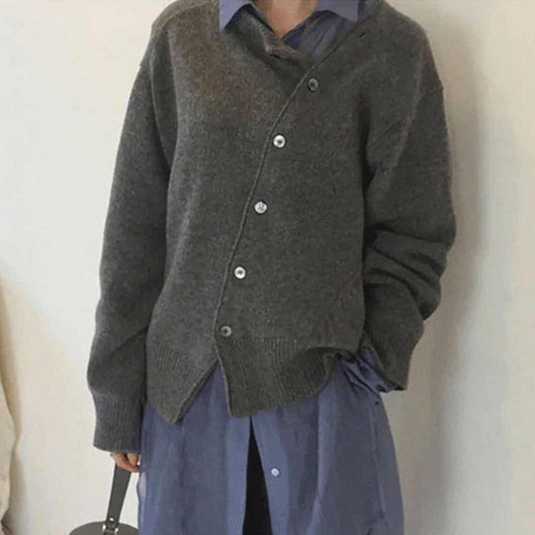 Capucine | Pull Cachemire Femme Col Rond Boutons Oversize