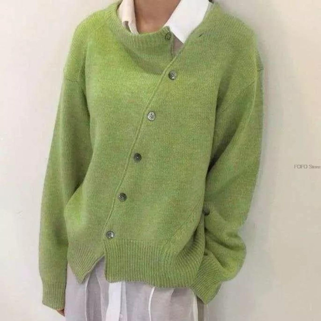 Capucine | Pull Cachemire Femme Col Rond Boutons Oversize