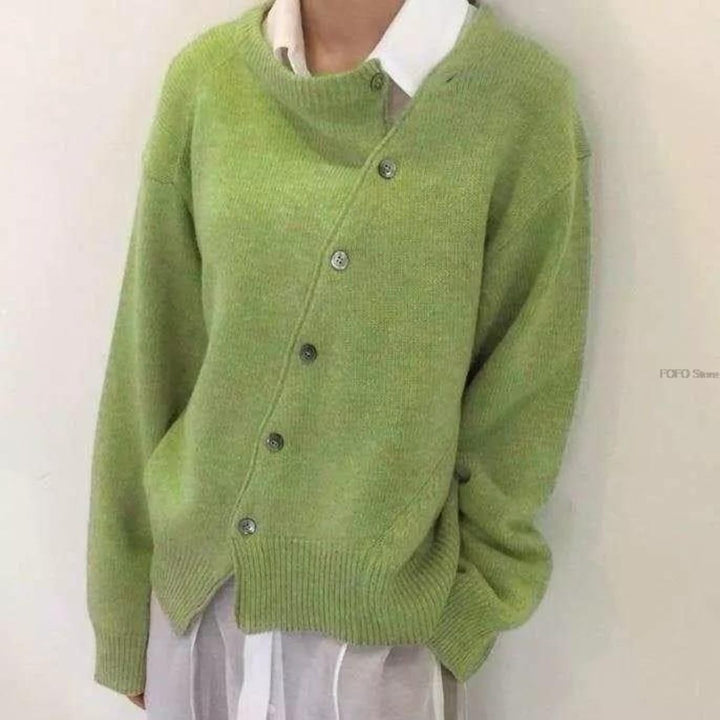 Capucine | Pull Cachemire Femme Col Rond Boutons Oversize
