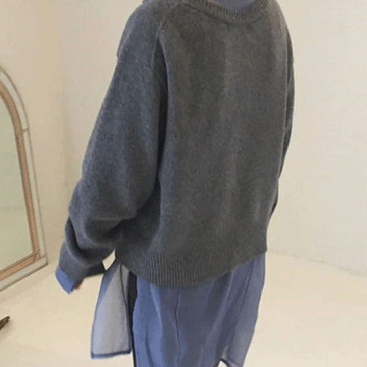 Capucine | Pull Cachemire Femme Col Rond Boutons Oversize