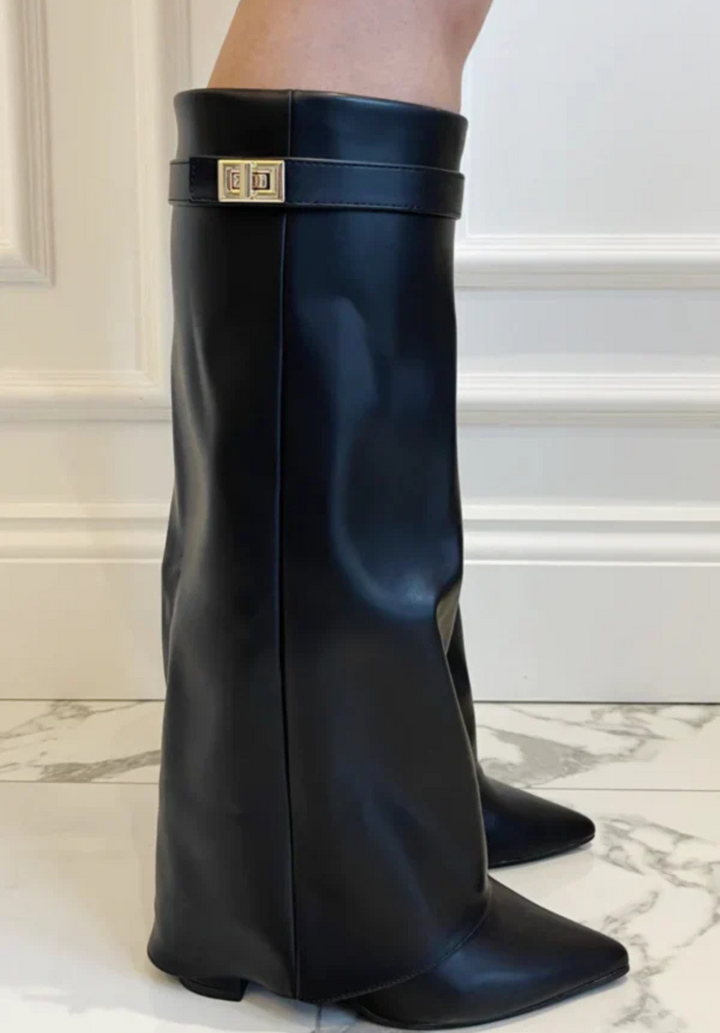 Céline | Bottes Cuir Femme Hautes Boucle