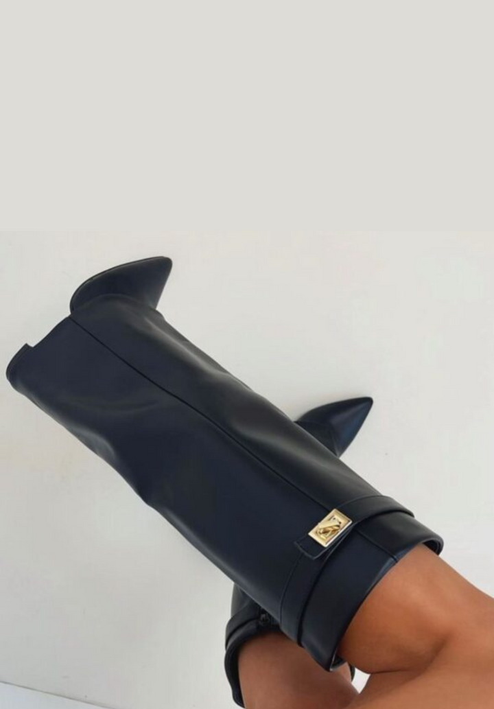 Céline | Bottes Cuir Femme Hautes Boucle