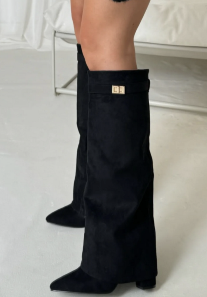 Céline | Bottes Cuir Femme Hautes Boucle