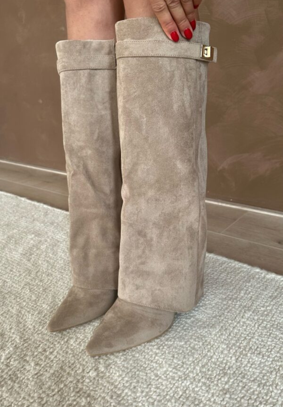 Céline | Bottes Cuir Femme Hautes Boucle