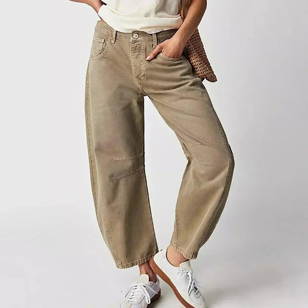 Céline | Jean Baggy Taille Haute Femme Coupe Barrel