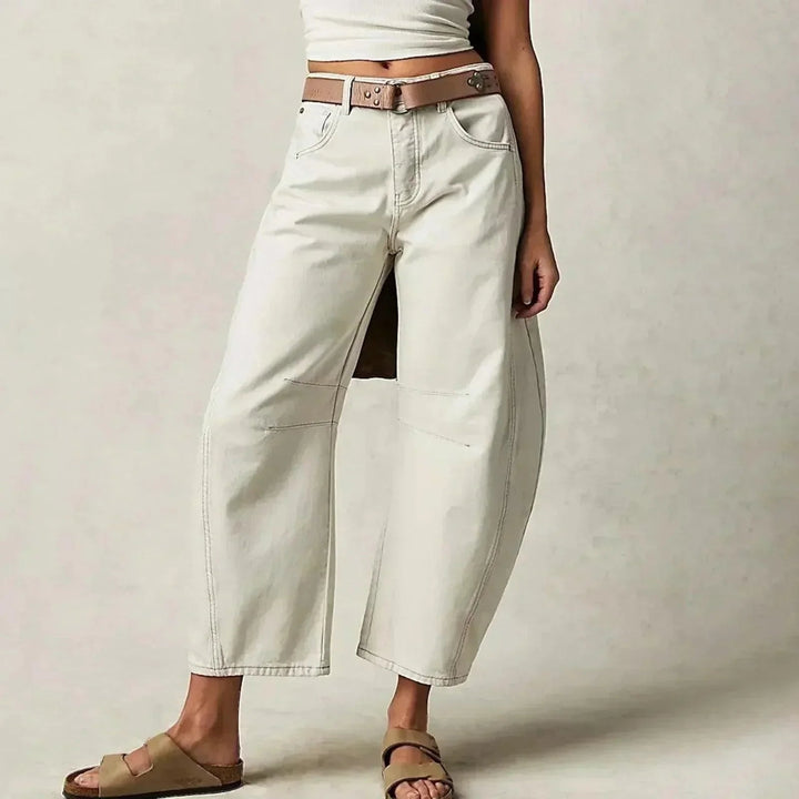 Céline | Jean Baggy Taille Haute Femme Coupe Barrel